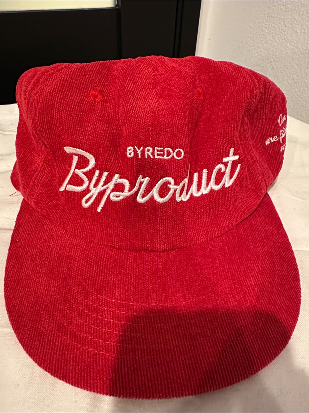Byredo Red Corduroy 'Byproduct' Embroidered Cap